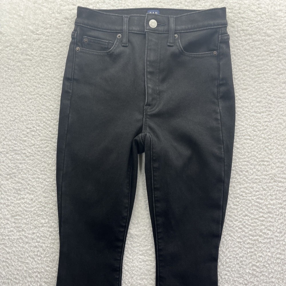 Gap Jeans Womens 00/24R Black True Skinny Active Preppy Work Wear Chore Business - Picture 3 of 15